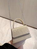 Buy SHEIN Mini Square Bag Glitter Glamorous Chain Strap in Pakistan