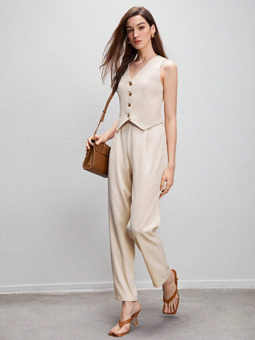 Buy SHEIN BIZwear Button Front Vest Blazer & Pants in Pakistan