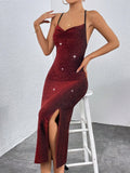 Buy SHEIN BAE Draped Collar Split Thigh Cami Dress in Pakistan