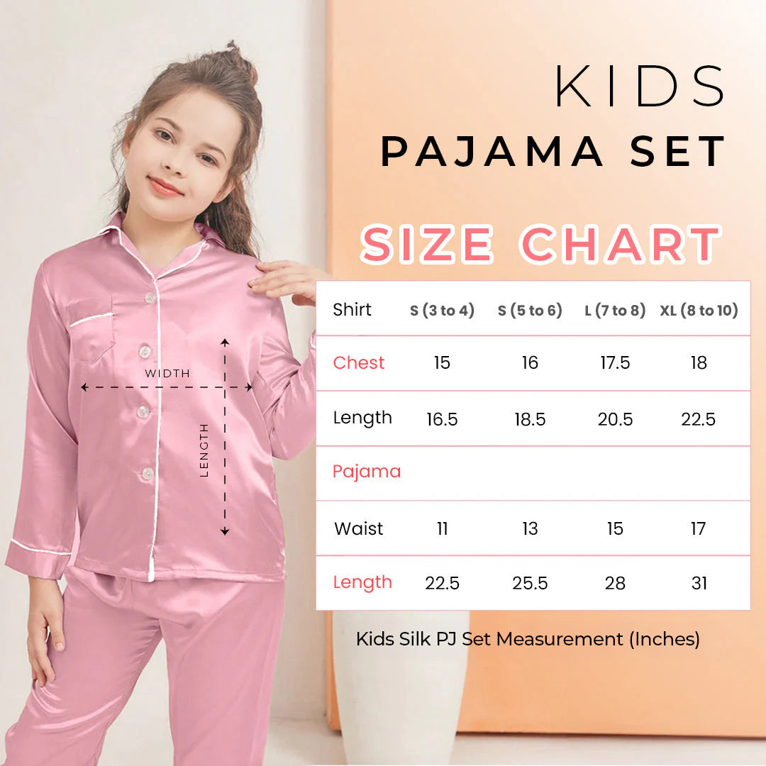 Buy Kid's Silk PJ Set - Pink in Pakistan