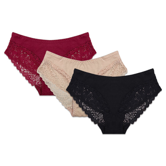 Buy Pack of 3 Briefs Panties - Lace Grace in Pakistan