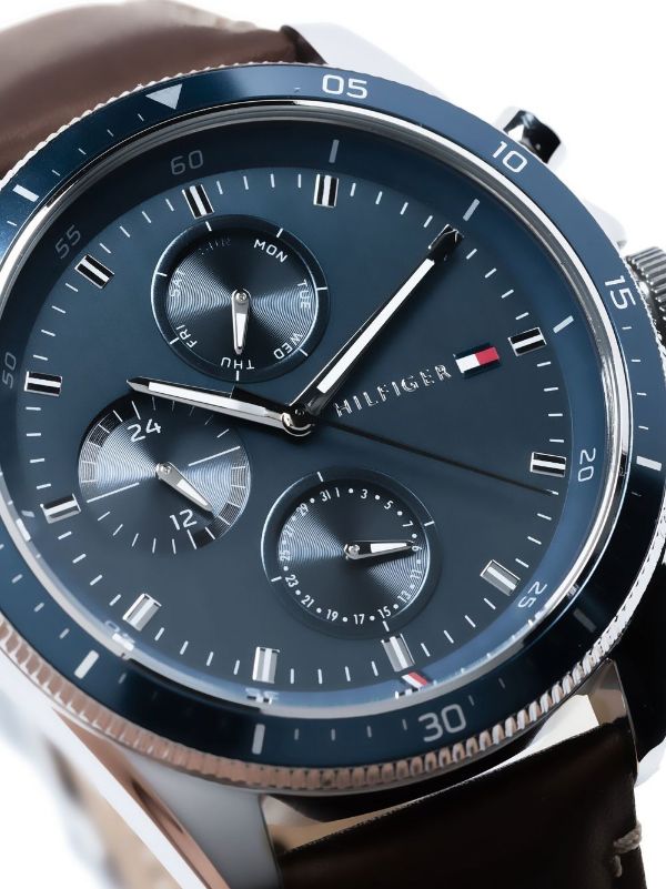 Buy Tommy Hilfiger Mens Quartz Leather Strap Blue Dial 44mm Watch - 1791837 in Pakistan