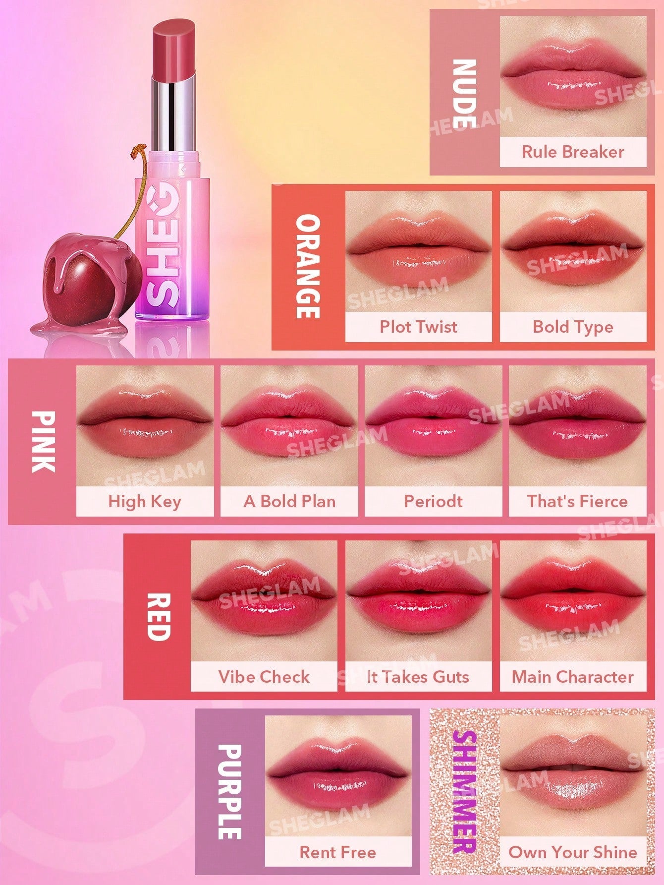 Buy SHEGLAM Mirror Kiss High-Shine Lipstick-Rule Breaker in Pakistan