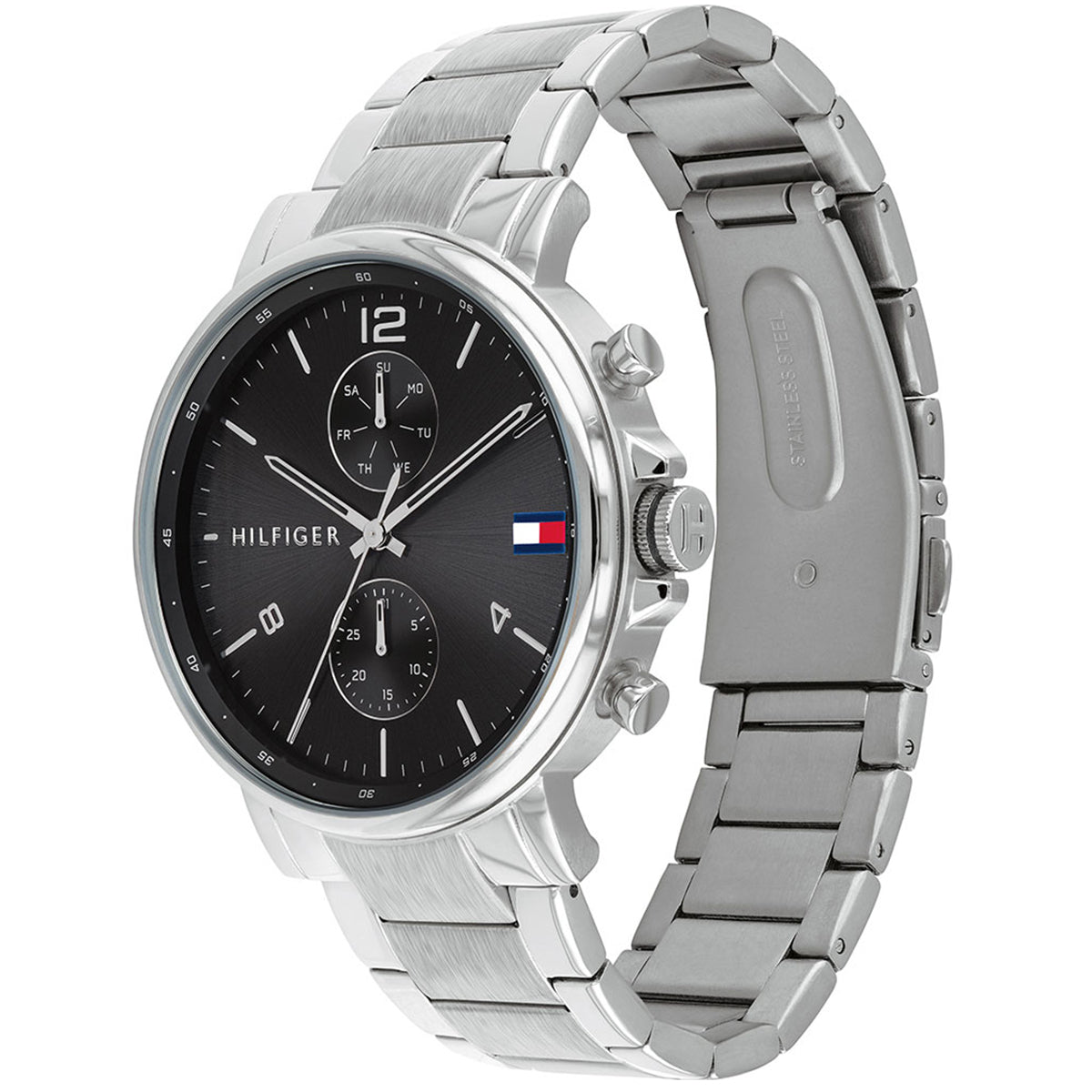 Buy Tommy Hilfiger Mens Quartz Stainless Steel Black Dial 44mm Watch - 1710407 in Pakistan