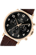 Buy Tommy Hilfiger Mens Quartz Brown Leather Strap Black Dial 45mm Watch - 1710379 in Pakistan