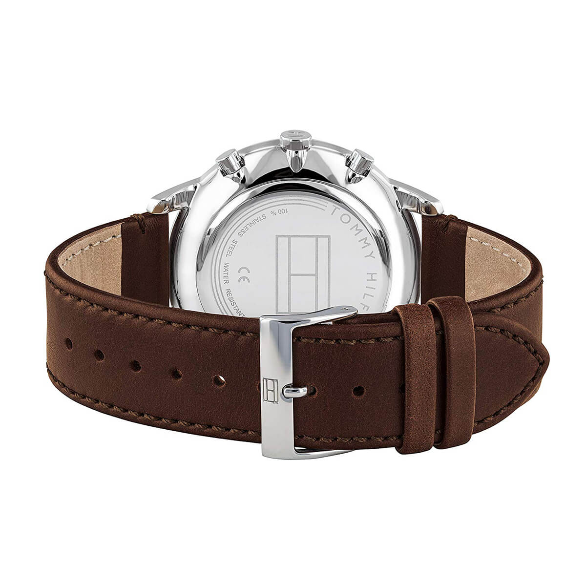 Buy Tommy Hilfiger Evan White Dial Brown Leather Strap Watch for Men - 1710404 in Pakistan