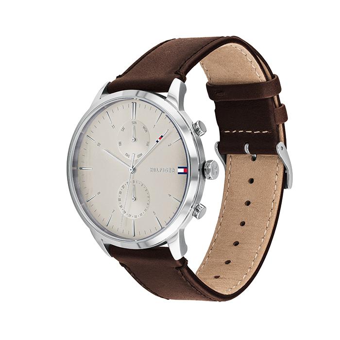 Buy Tommy Hilfiger Evan White Dial Brown Leather Strap Watch for Men - 1710404 in Pakistan