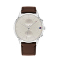 Buy Tommy Hilfiger Evan White Dial Brown Leather Strap Watch for Men - 1710404 in Pakistan
