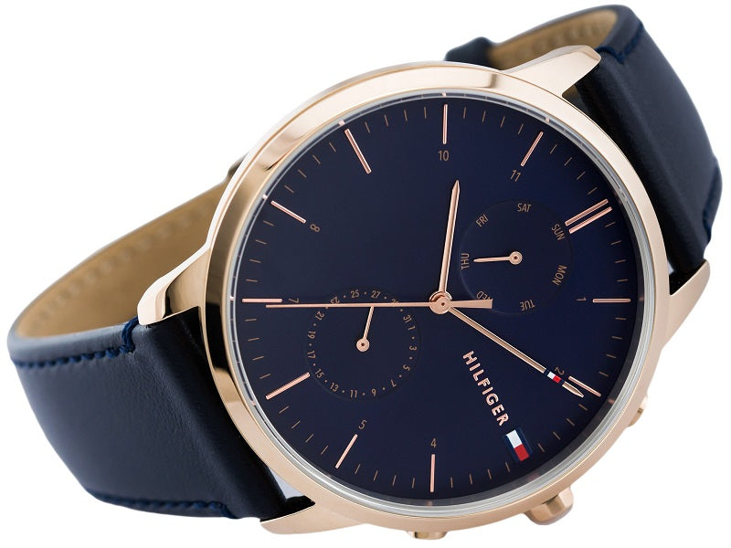 Buy Tommy Hilfiger Mens Quartz Leather Strap Blue Dial 44mm Watch - 1710405 in Pakistan