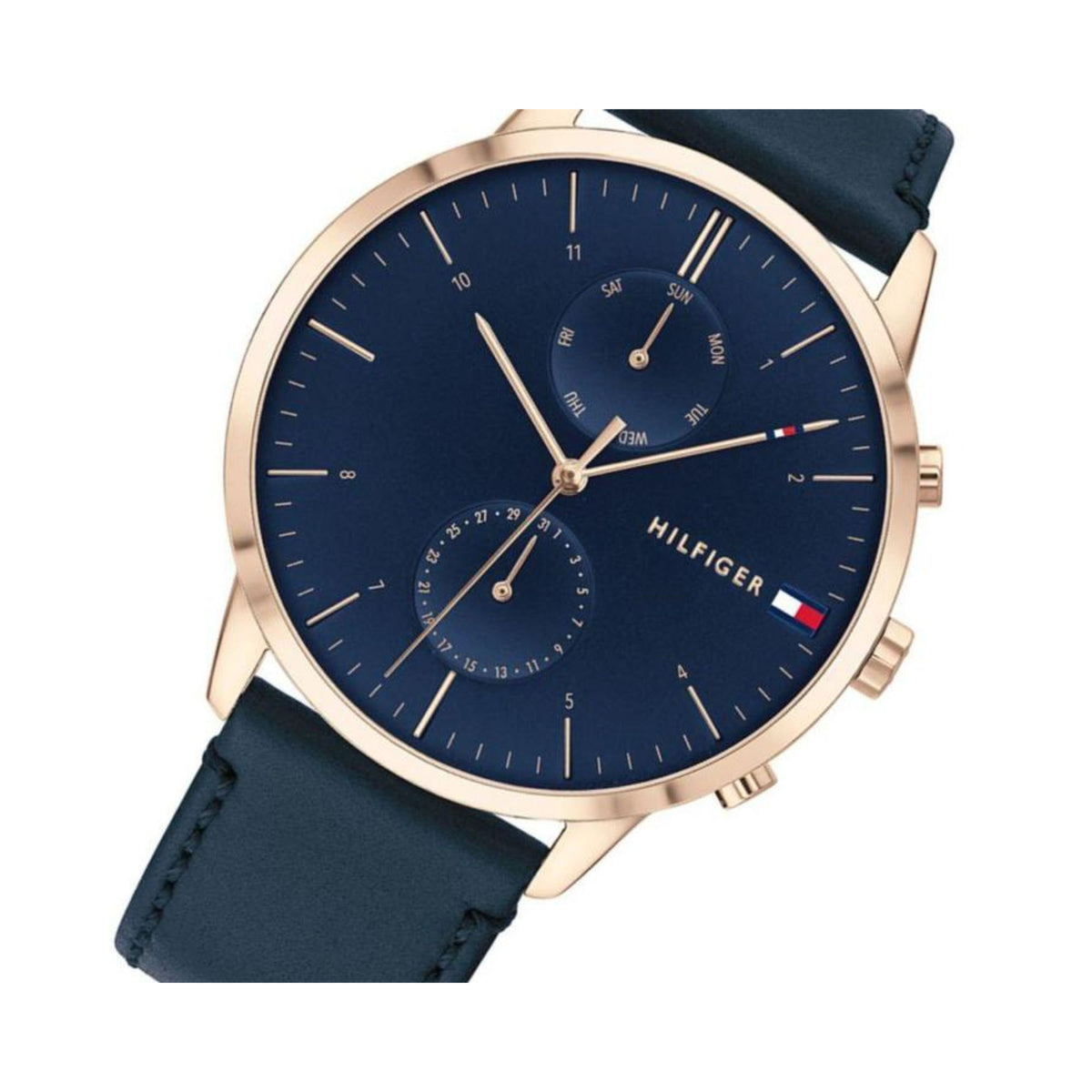 Buy Tommy Hilfiger Mens Quartz Leather Strap Blue Dial 44mm Watch - 1710405 in Pakistan