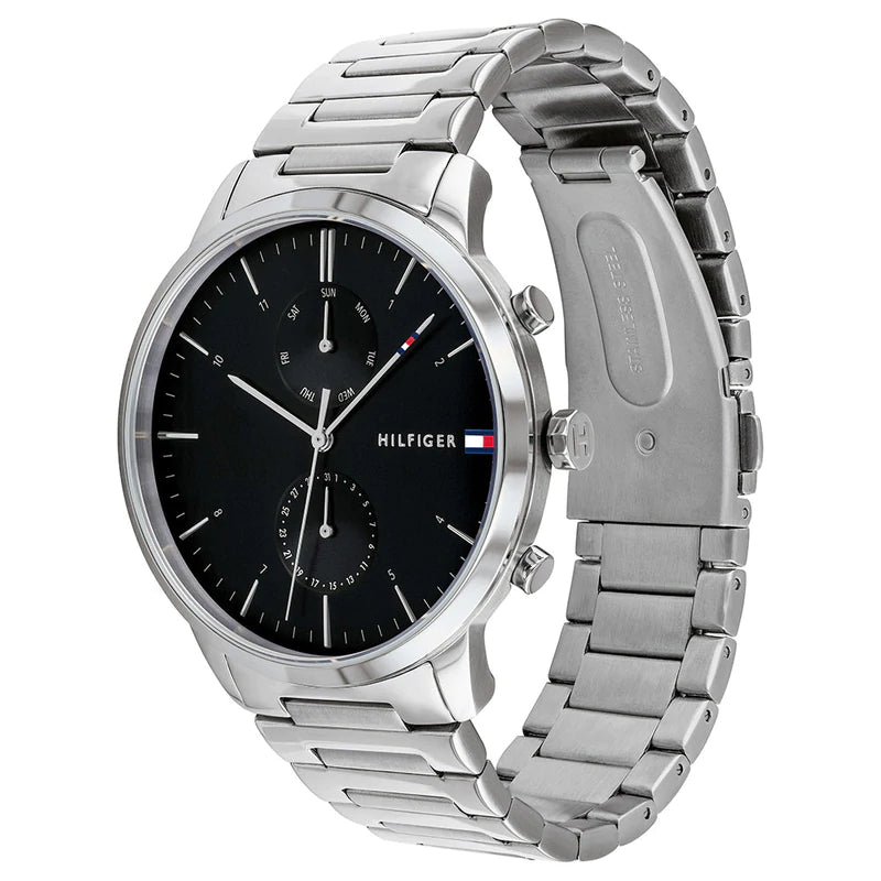 Buy Tommy Hilfiger Mens Quartz Stainless Steel Black Dial 44mm Watch - 1710407 in Pakistan