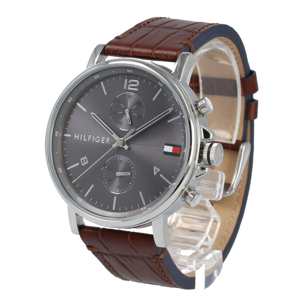 Buy Tommy Hilfiger Daniel Grey Dial Brown Leather Strap Watch for Men - 1710416 in Pakistan