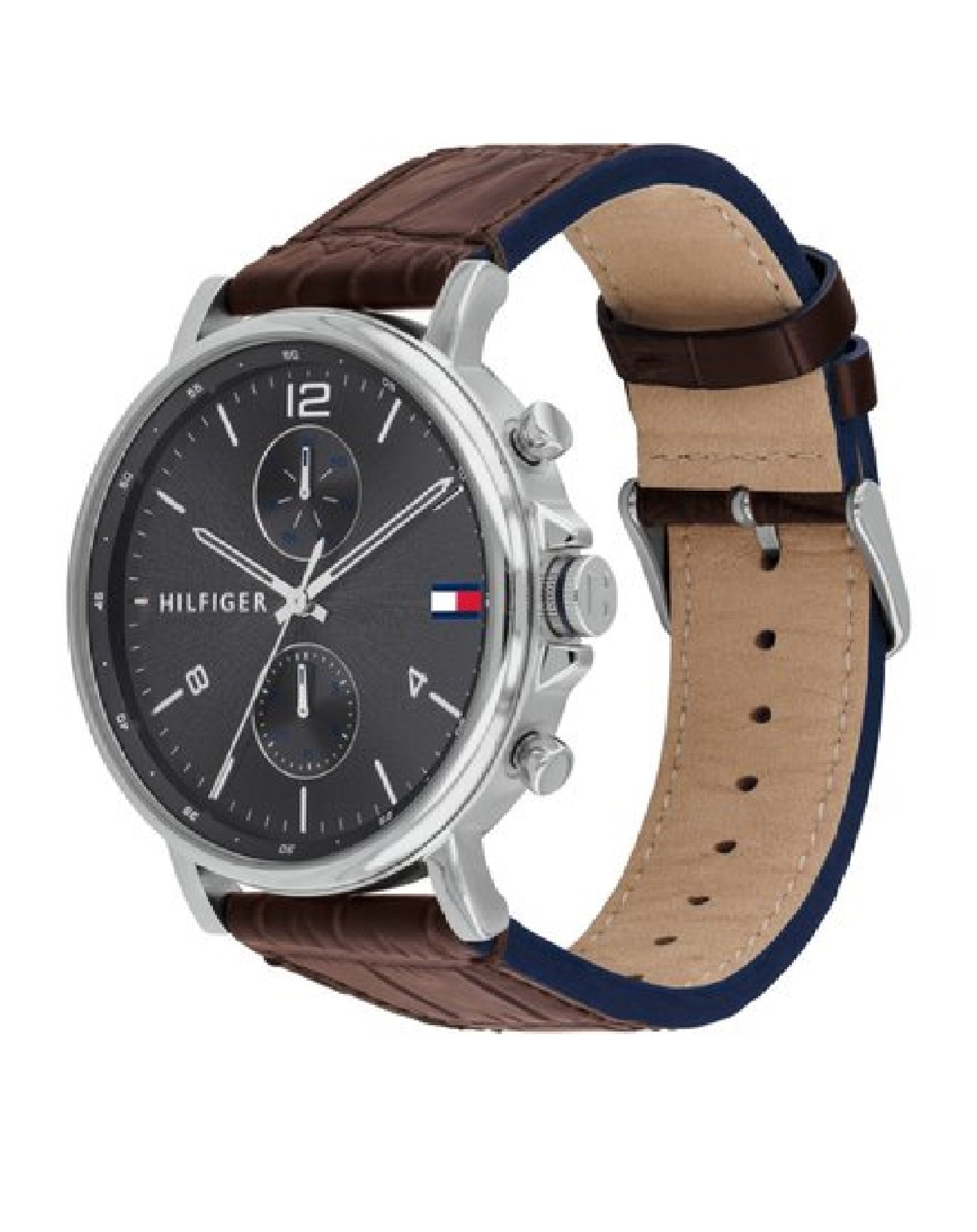 Buy Tommy Hilfiger Daniel Grey Dial Brown Leather Strap Watch for Men - 1710416 in Pakistan