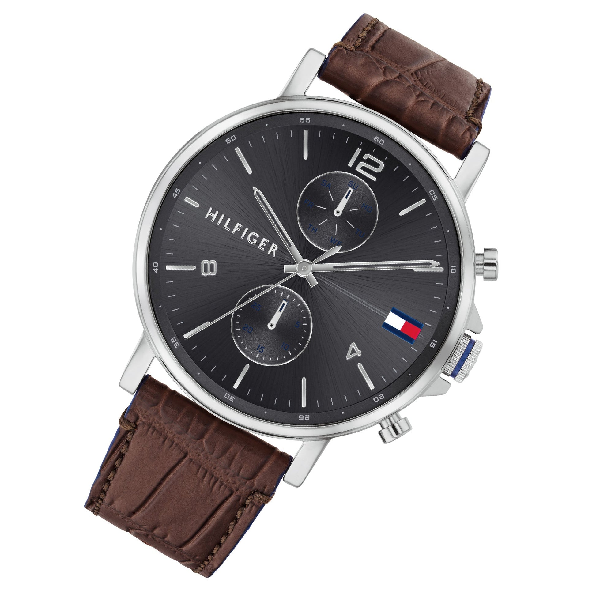 Buy Tommy Hilfiger Daniel Grey Dial Brown Leather Strap Watch for Men - 1710416 in Pakistan