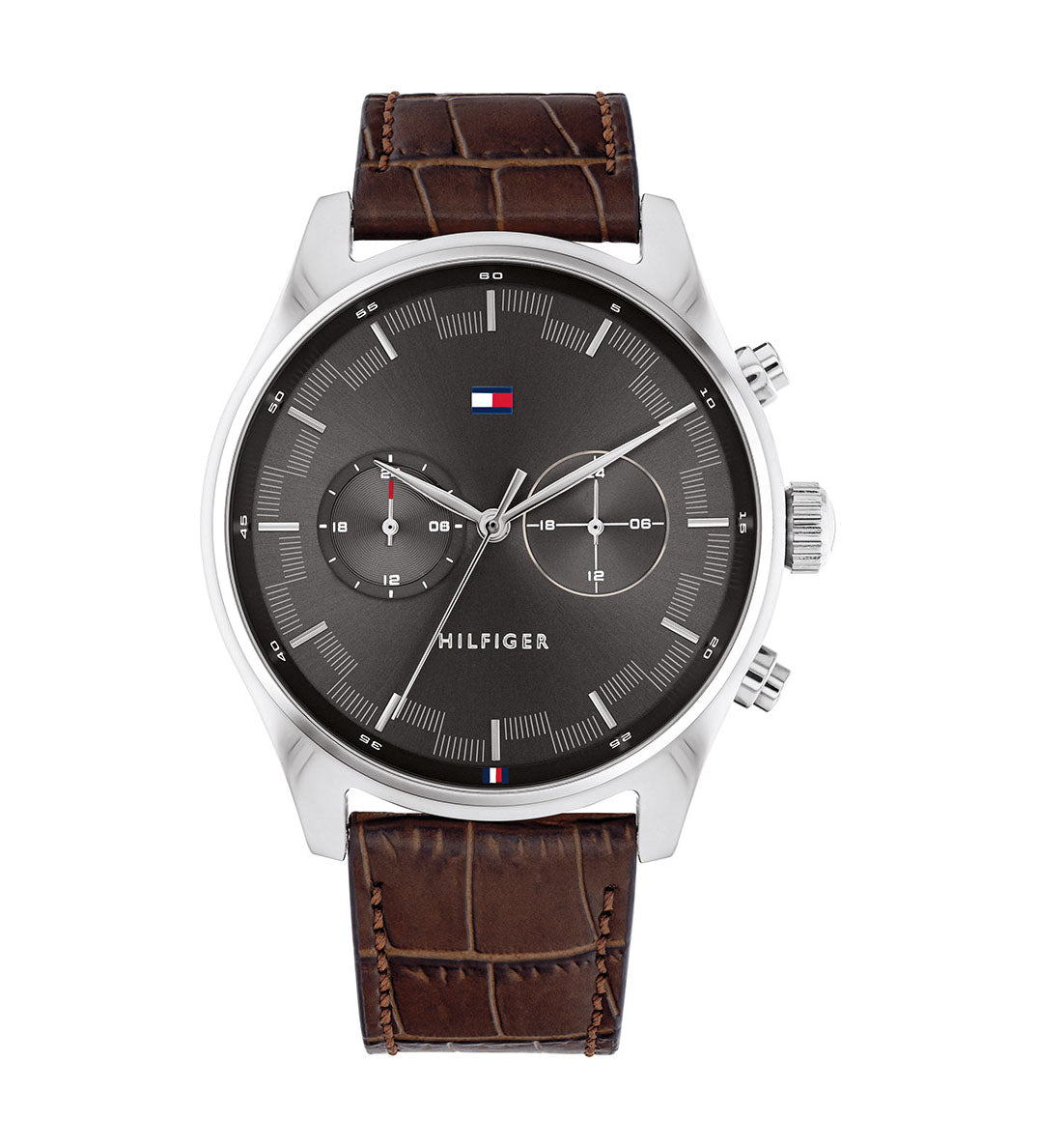 Buy Tommy Hilfiger Mens Quartz Leather Strap Grey Dial 44mm Watch - 1710422 in Pakistan