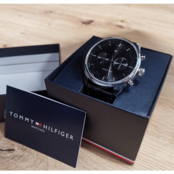 Buy Tommy Hilfiger Grey Dial Black Leather Strap Watch for Men - 1710424 in Pakistan