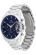 Buy Tommy Hilfiger Mens Quartz Silver Stainless Steel Blue Dial 44mm Watch - 1710448 in Pakistan