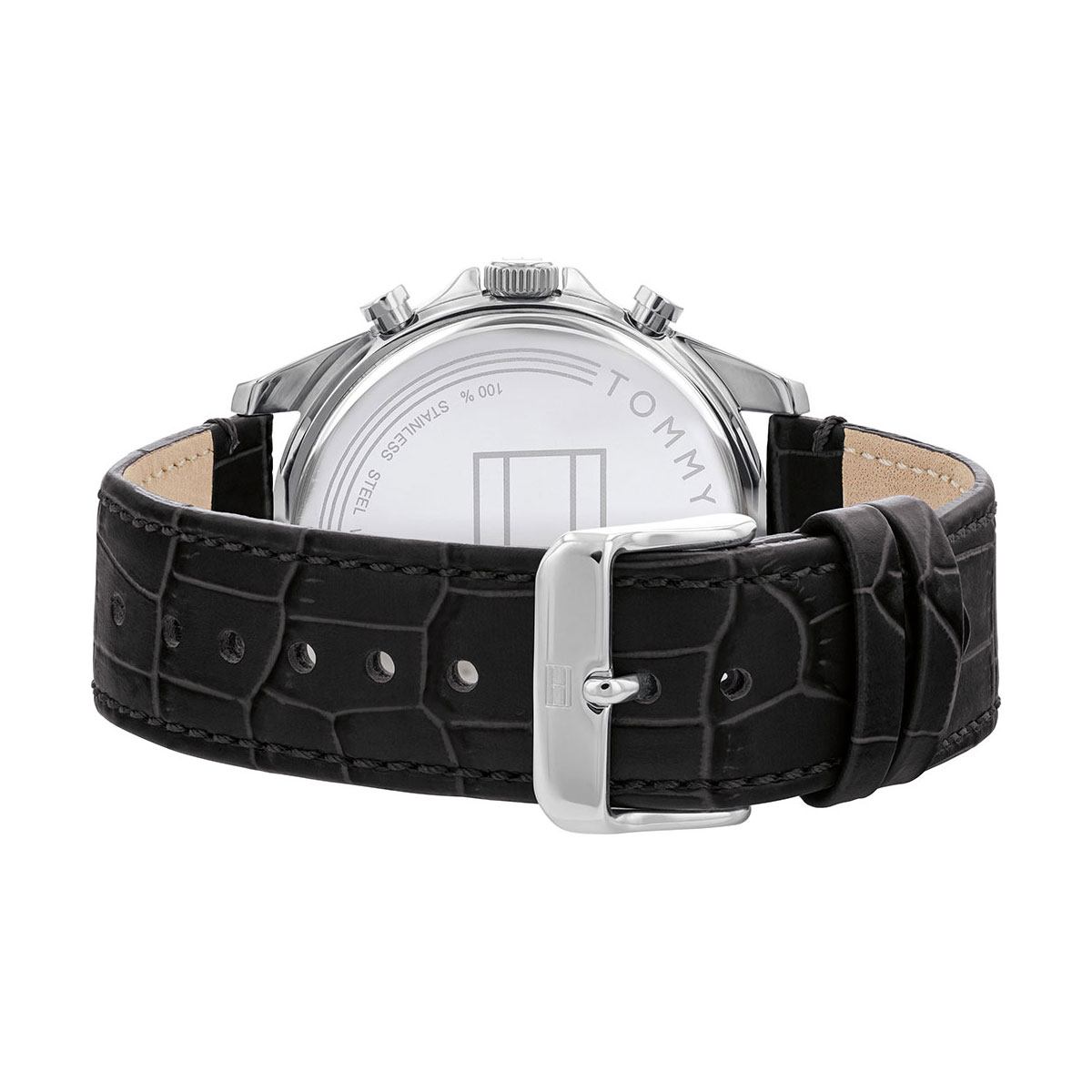 Buy Tommy Hilfiger Mens Quartz Leather Strap Black Dial 44mm Watch - 1710449 in Pakistan