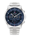 Buy Tommy Hilfiger Men's Quartz Silver Stainless Steel Blue Dial 50mm Watch 1710492 in Pakistan