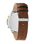 Buy Tommy Hilfiger Mens Quartz Brown Leather Strap Blue Dial 44mm Watch - 1710496 in Pakistan