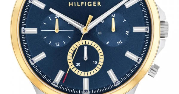 Buy Tommy Hilfiger Mens Quartz Brown Leather Strap Blue Dial 44mm Watch - 1710496 in Pakistan