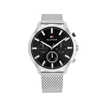 Buy Tommy Hilfiger Mens Quartz Silver Stainless Steel Black Dial 44mm Watch - 1710498 in Pakistan