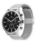 Buy Tommy Hilfiger Mens Quartz Silver Stainless Steel Black Dial 44mm Watch - 1710498 in Pakistan