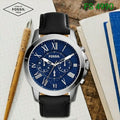 Buy Grant Navy Blue Dial Black Leather Strap Watch For Men in Pakistan