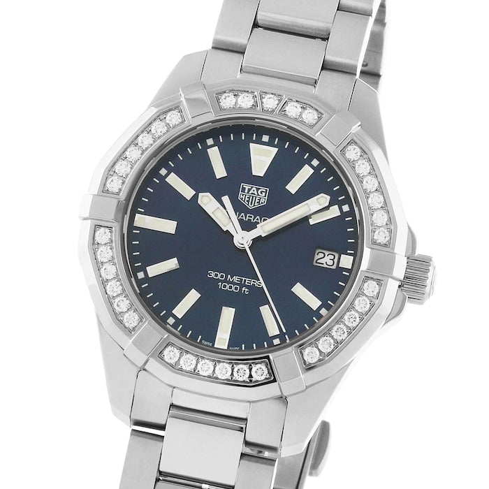 Buy Tag Heuer Aquaracer 35mm Blue Diamonds Dial Silver Steel Strap Watch for Women - WAY131N.BA0748 in Pakistan