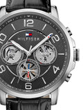 Buy Tommy Hilfiger Mens Quartz Leather Strap Multi Dial Grey Dial 44mm Watch - 1791289 in Pakistan