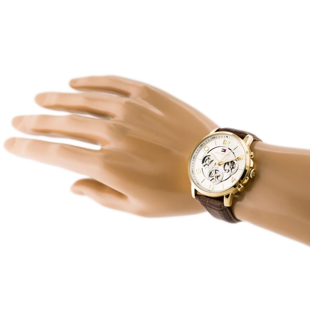 Buy Tommy Hilfiger Keagen Silver Dial Brown Leather Strap Watch for Men - 1791291 in Pakistan