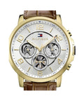 Buy Tommy Hilfiger Keagen Silver Dial Brown Leather Strap Watch for Men - 1791291 in Pakistan