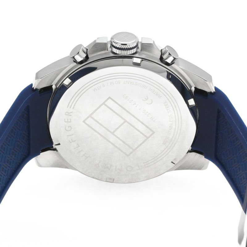 Buy Tommy Hilfiger Mens Quartz Blue Silicone Strap White Dial 46mm Watch - 1791349 in Pakistan