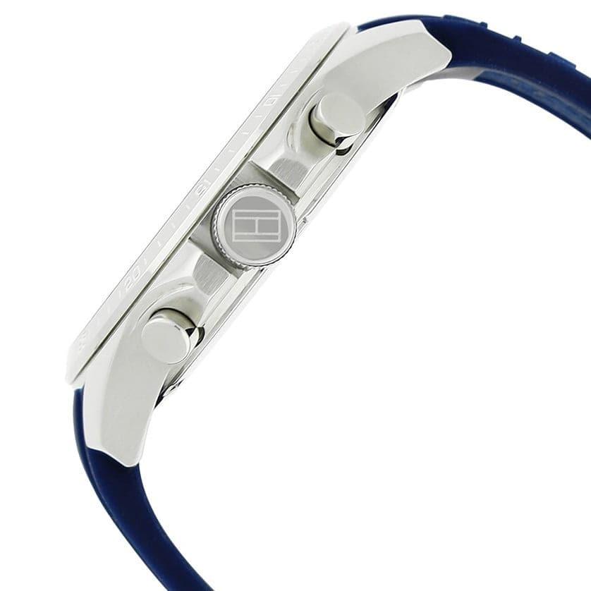 Buy Tommy Hilfiger Mens Quartz Blue Silicone Strap White Dial 46mm Watch - 1791349 in Pakistan