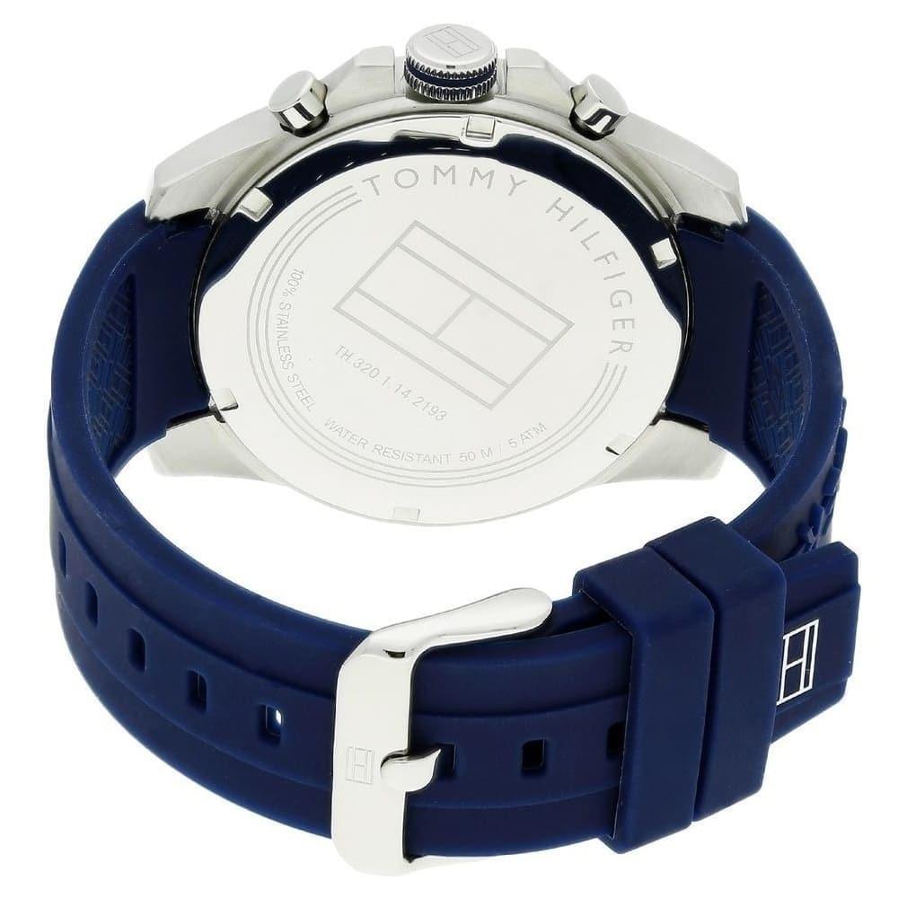 Buy Tommy Hilfiger Mens Quartz Blue Silicone Strap White Dial 46mm Watch - 1791349 in Pakistan