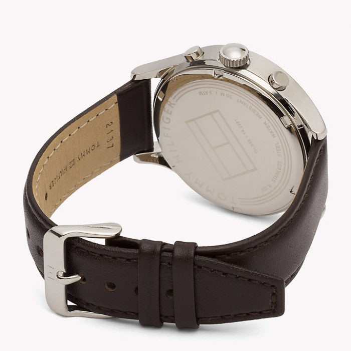 Buy Tommy Hilfiger Emerson Grey Dial Brown Leather Strap Watch for Men - 1791385 in Pakistan
