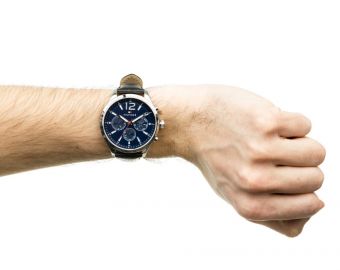 Buy Tommy Hilfiger Mens Quartz Leather Strap Blue Dial 44mm Watch - 1791468 in Pakistan
