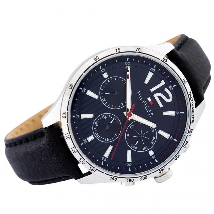 Buy Tommy Hilfiger Mens Quartz Leather Strap Blue Dial 44mm Watch - 1791468 in Pakistan