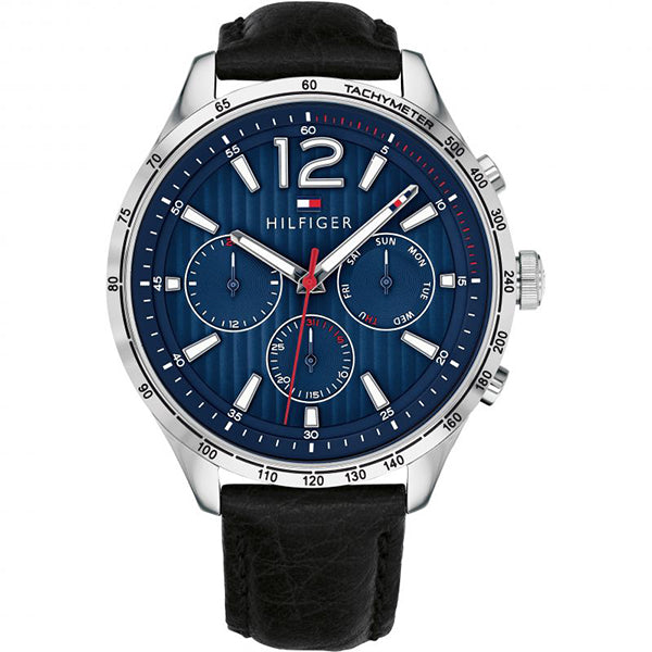 Buy Tommy Hilfiger Mens Quartz Leather Strap Blue Dial 44mm Watch - 1791468 in Pakistan