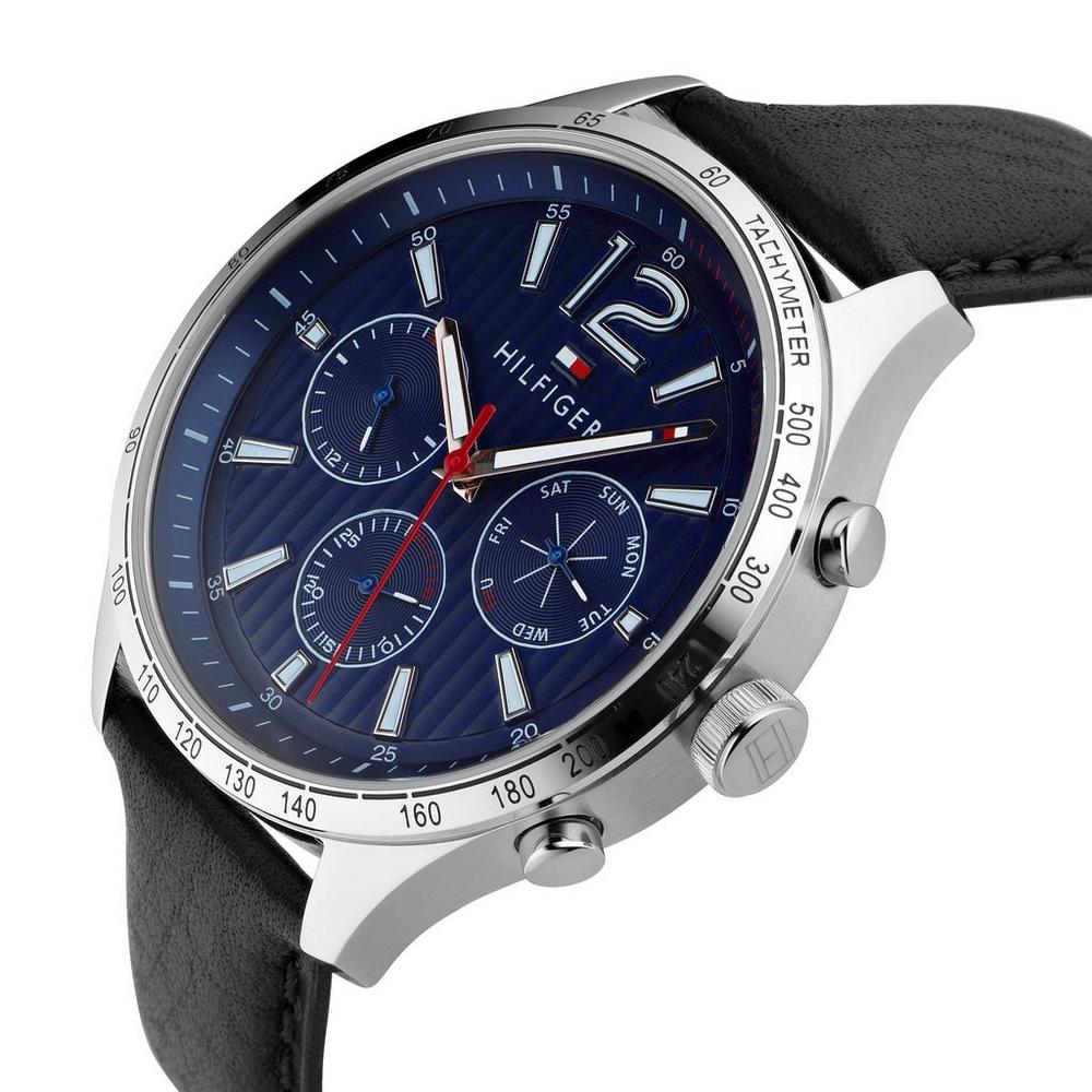 Buy Tommy Hilfiger Mens Quartz Leather Strap Blue Dial 44mm Watch - 1791468 in Pakistan