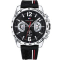 Buy Tommy Hilfiger Mens Quartz Silicone Strap Black Dial 46mm Watch - 1791473 in Pakistan