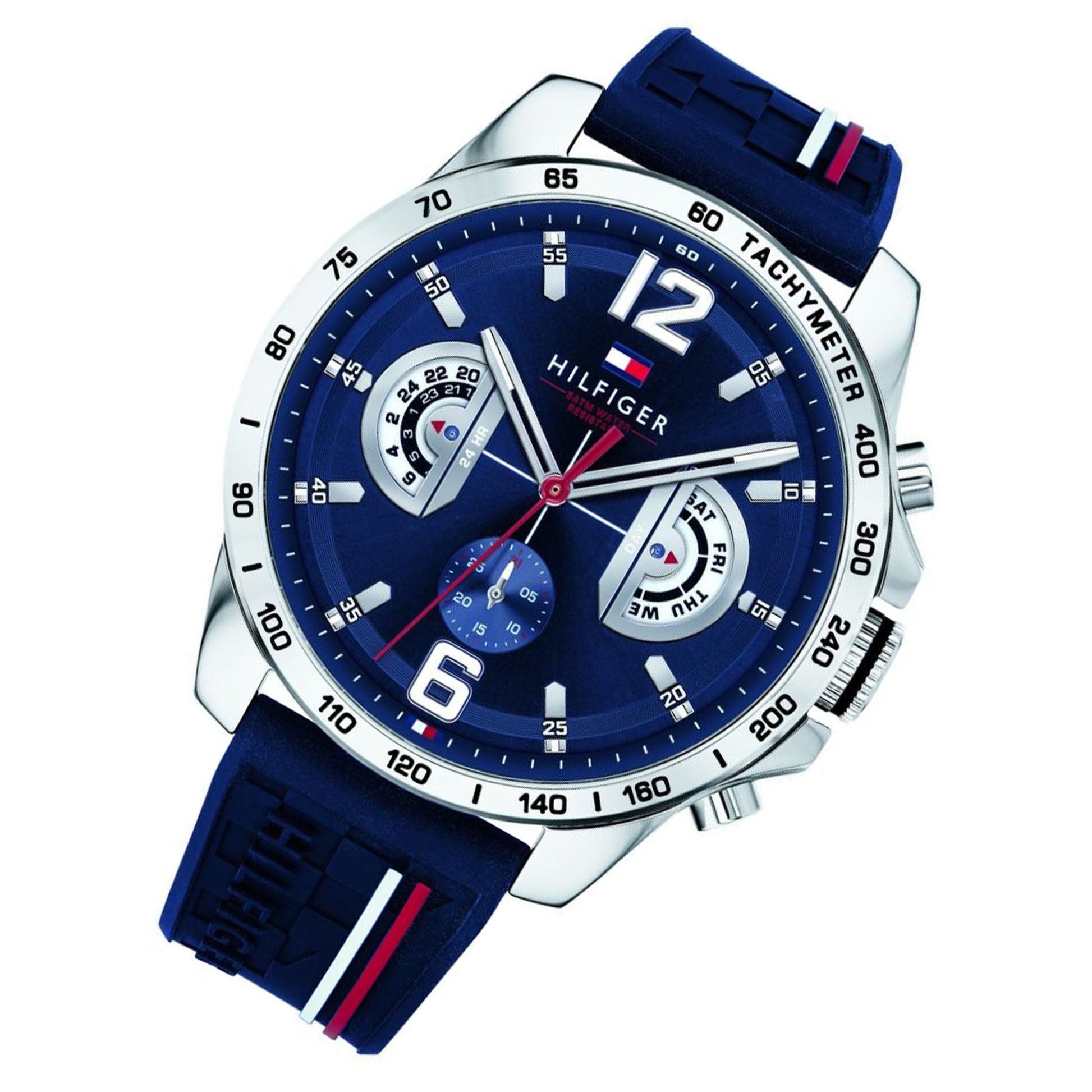 Buy Tommy Hilfiger Mens Quartz Blue Silicone Strap Blue Dial 46mm Watch - 1791476 in Pakistan