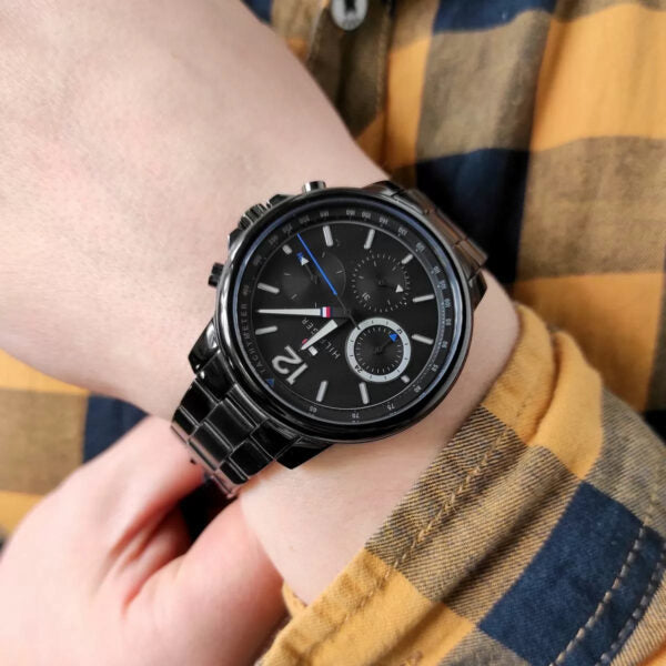 Buy Tommy Hilfiger Mens Quartz Analog Stainless Steel Black Dial 44mm Watch - 1791529 in Pakistan