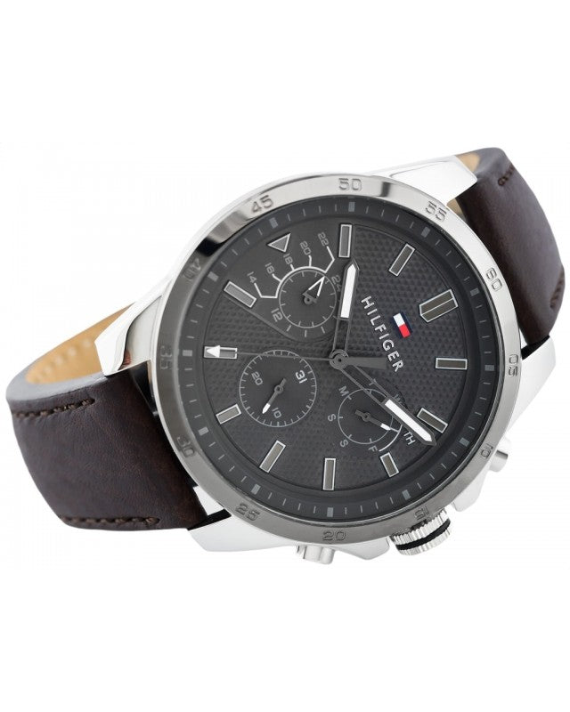 Buy Tommy Hilfiger Mens Quartz Leather Strap Grey Dial 48mm Watch - 1791562 in Pakistan