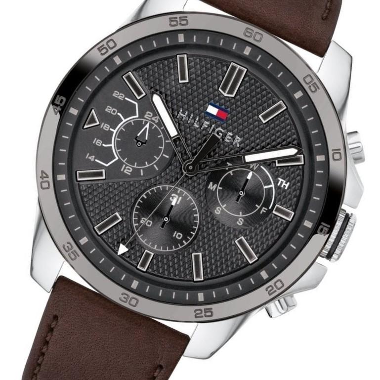 Buy Tommy Hilfiger Mens Quartz Leather Strap Grey Dial 48mm Watch - 1791562 in Pakistan
