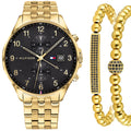 Buy Tommy Hilfiger Mens Quartz Gold Stainless Steel Black Dial 44mm Watch - 1791708 in Pakistan