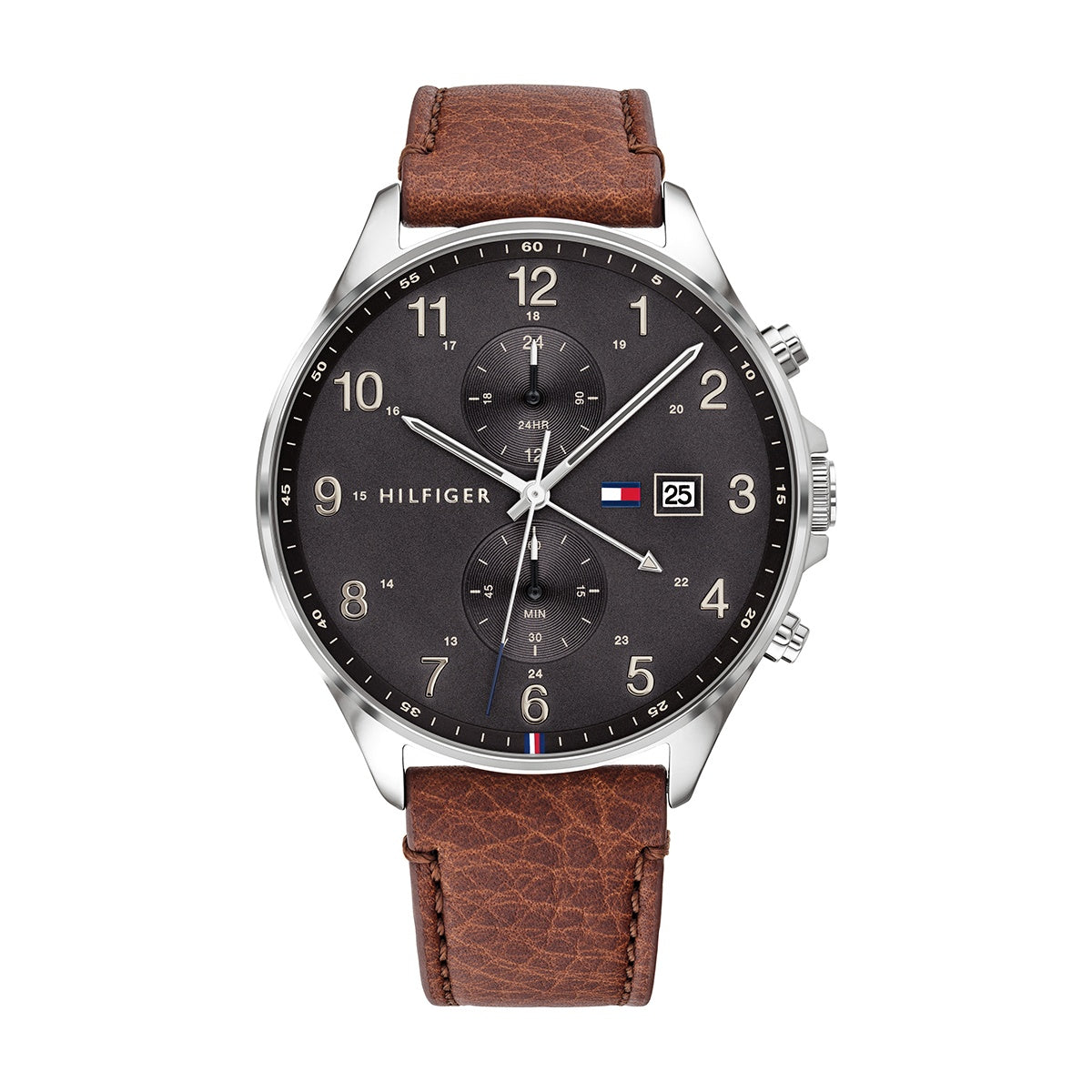 Buy Tommy Hilfiger Mens Quartz Leather Strap Grey Dial 44mm Watch - 1791710 in Pakistan