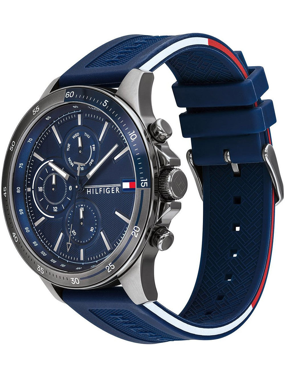 Buy Tommy Hilfiger Mens Quartz Silicone Strap Blue Dial 46mm Watch - 1791721 in Pakistan