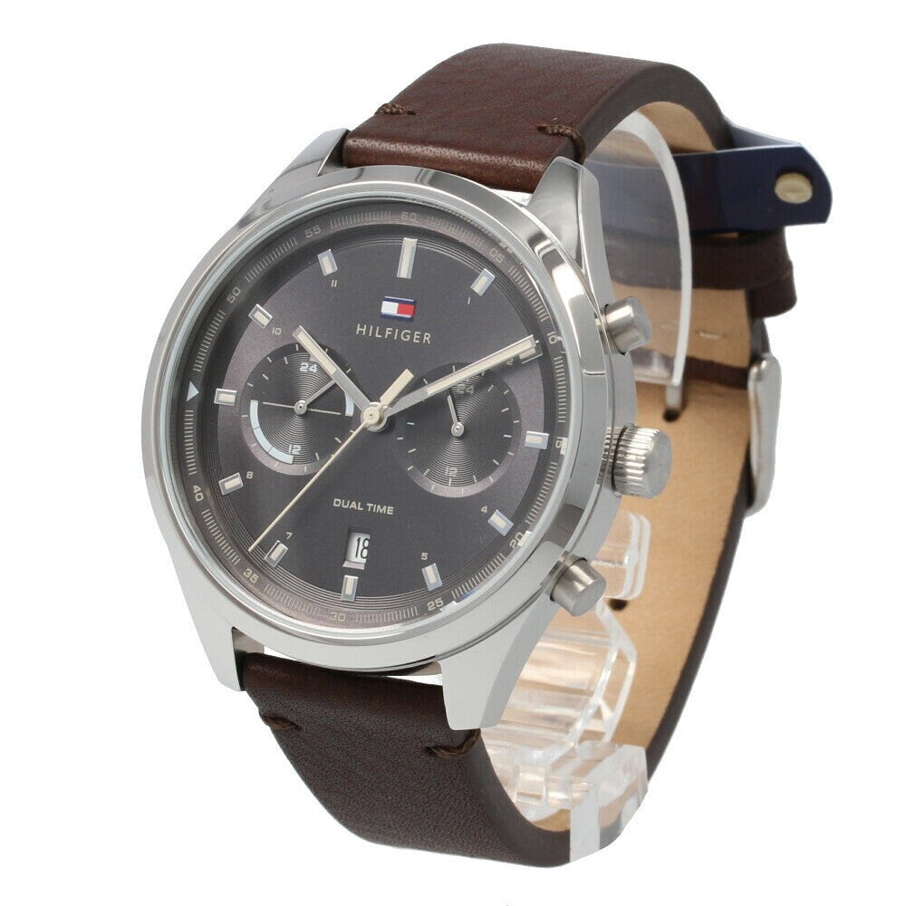 Buy Tommy Hilfiger Ashton Grey Dial Brown Leather Strap Watch for Men - 1791729 in Pakistan