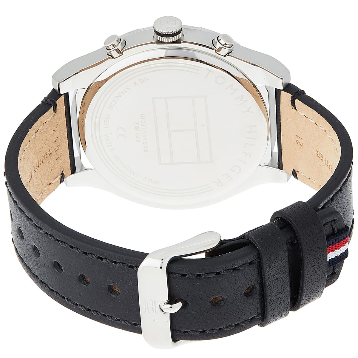 Buy Tommy Hilfiger Mens Quartz Black Leather Strap Black Dial 44mm Watch - 1791740 in Pakistan